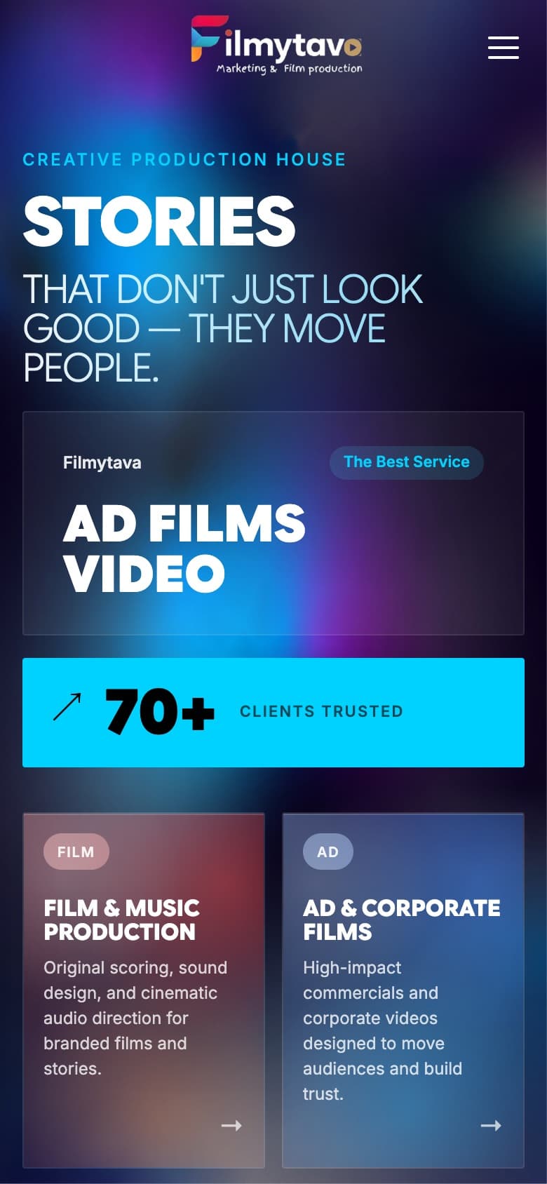 Filmytava homepage on mobile